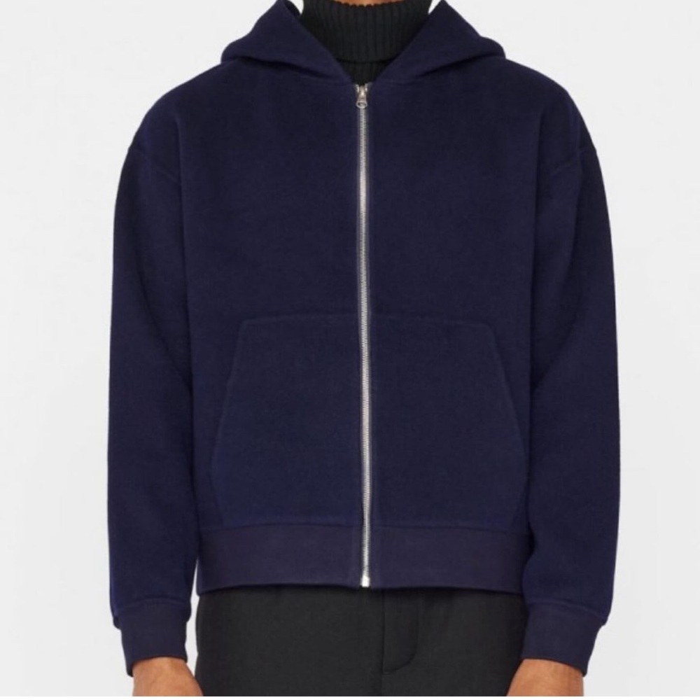 FRAME Men's Classic Navy Zip-Up Jacket